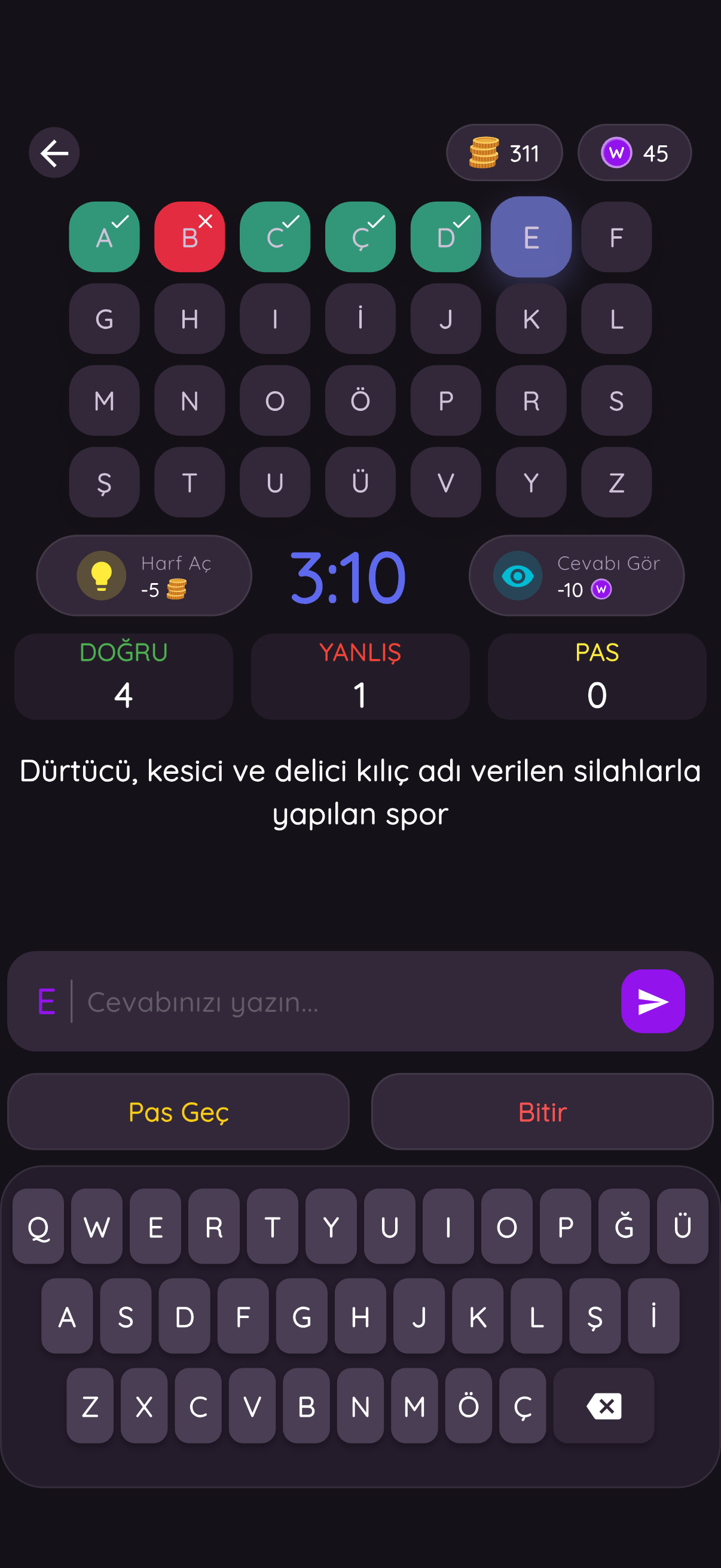 Wordlyst gameplay with letter grid and timer